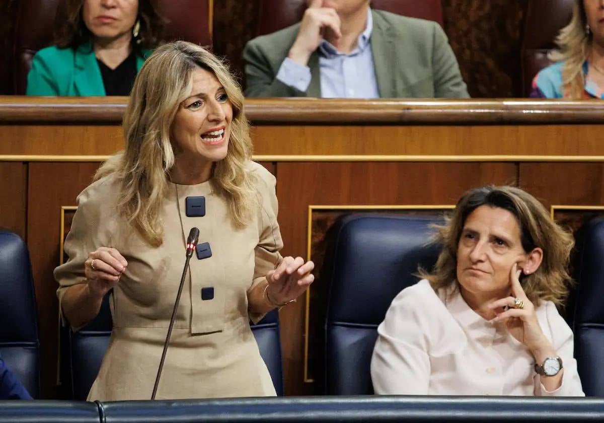 Yolanda Díaz en una intervención parlamentaria.