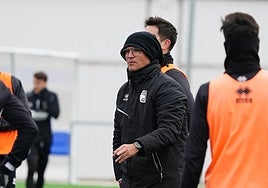 Ponz, en el entrenamiento de este martes en el Reina Sofía.