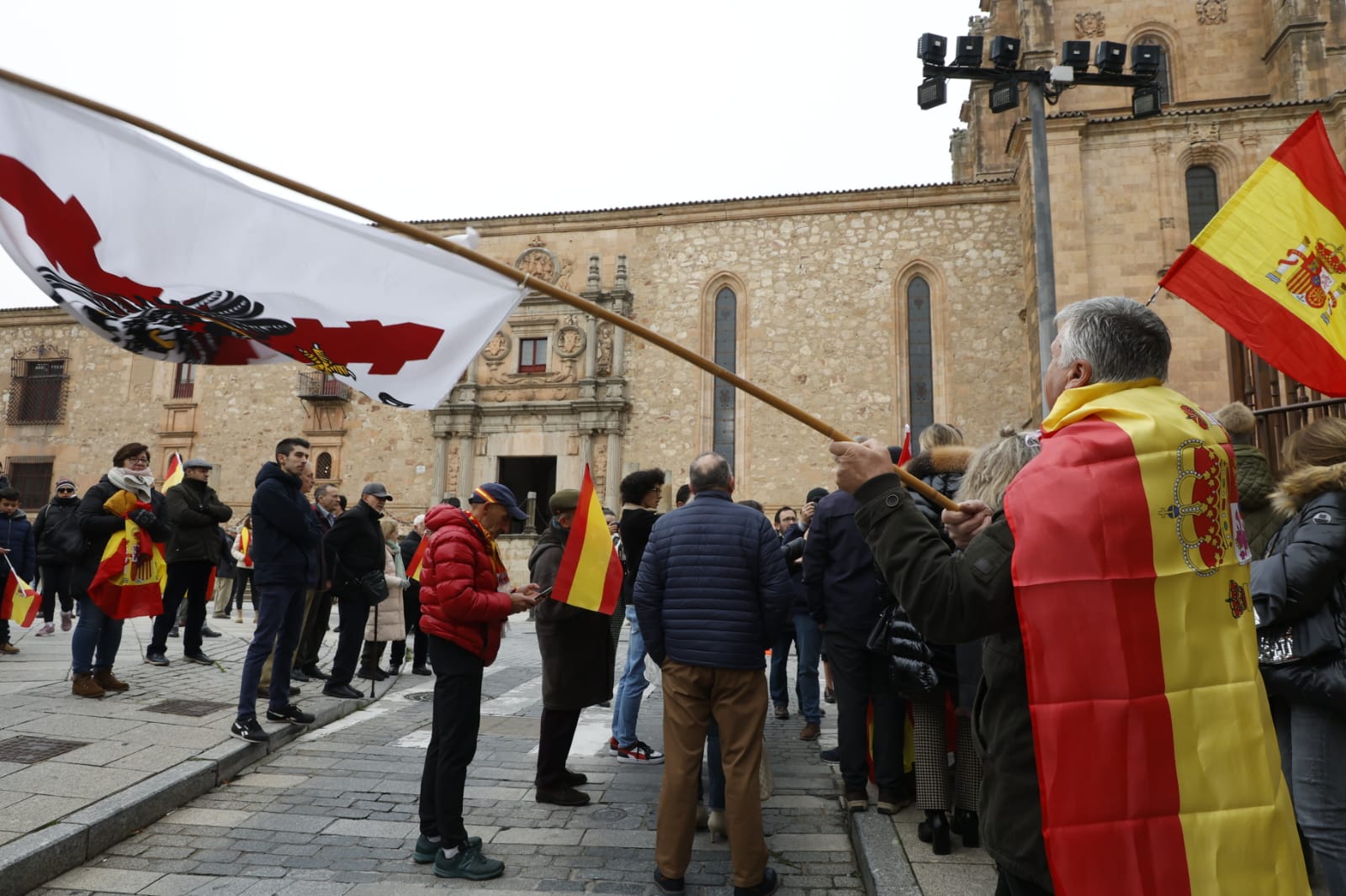 Gritos contra Sánchez en Salamanca el día de la Constitución