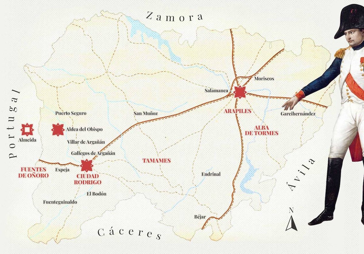 Mapa de la huella que Napoleón ha dejado en la provincia.