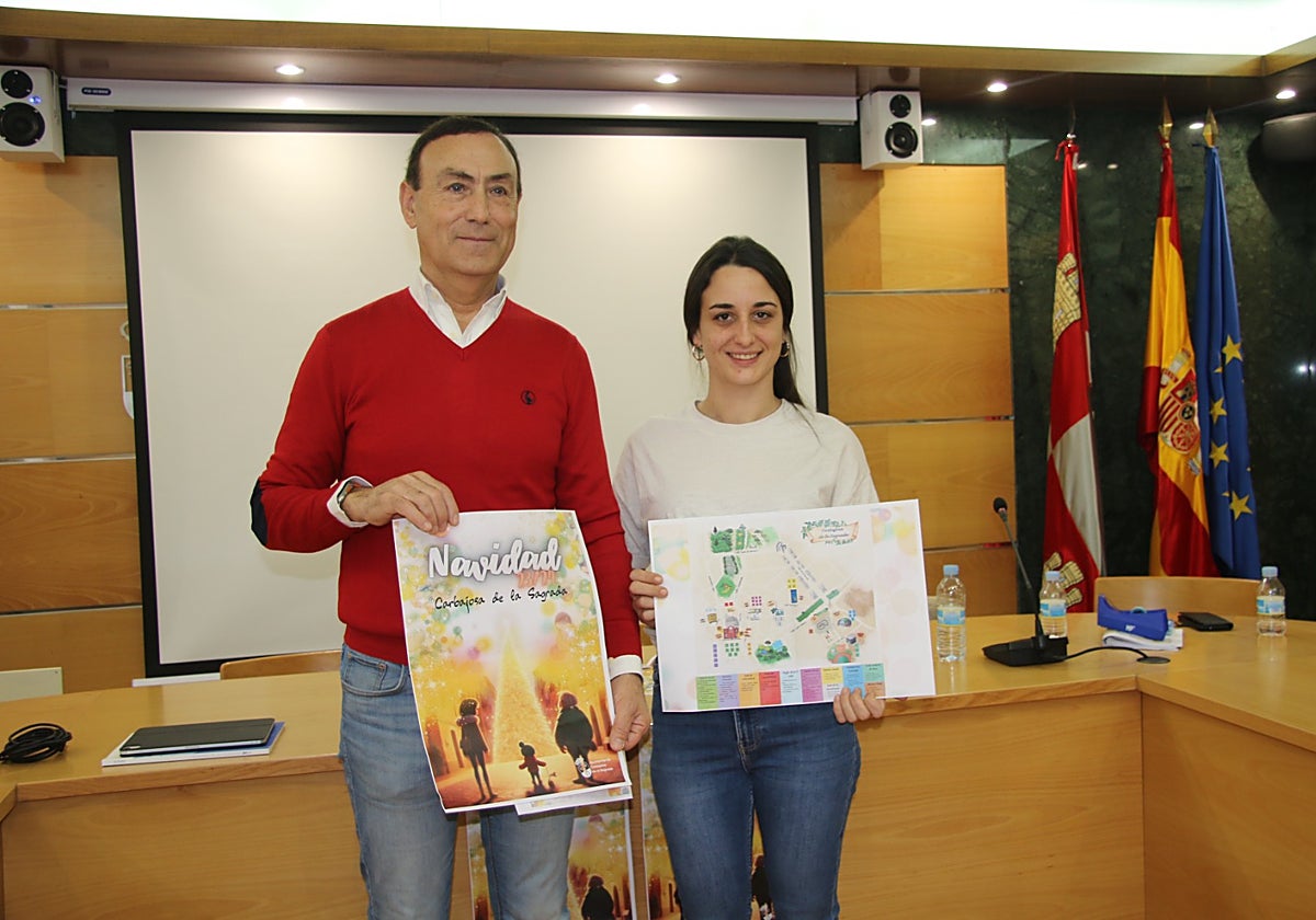 El alcalde, Pedro Samuel Martín, y la concejala Alba Hernández.