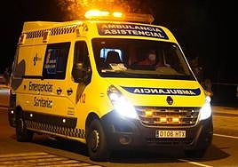 Una ambulancia trasladó al herido al hospital.