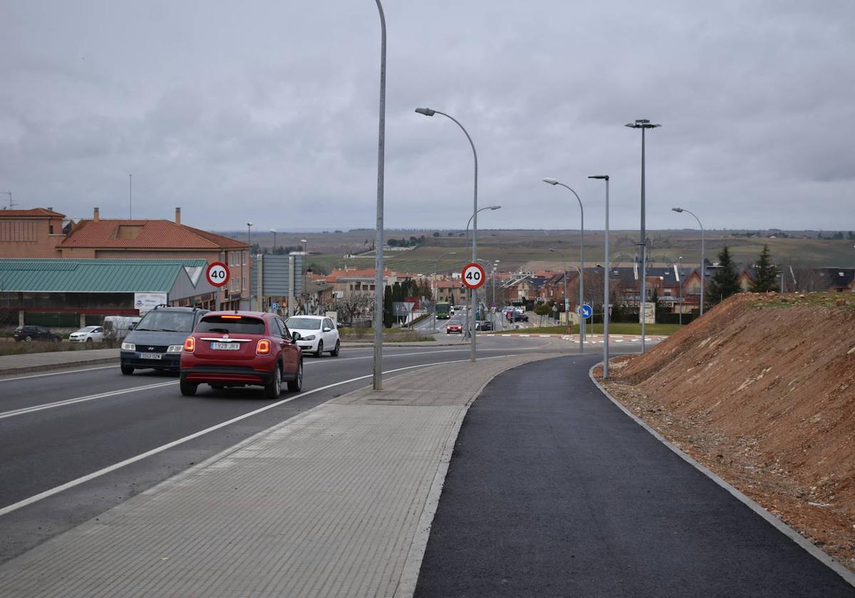 El nuevo tramo de carril bici de Villamayor que llega hasta Salamanca.