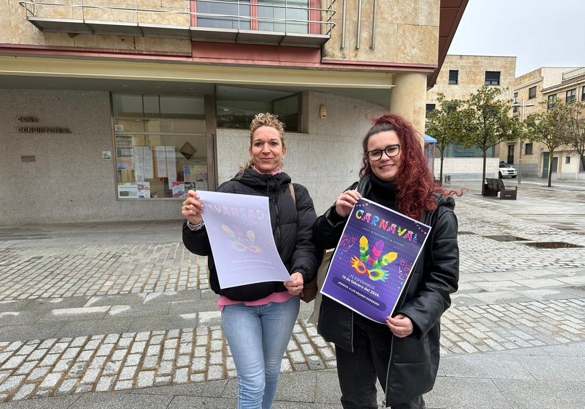 Las ediles de Villamayor de Armuña María José García y Lucía Guinaldo, en la presentación.