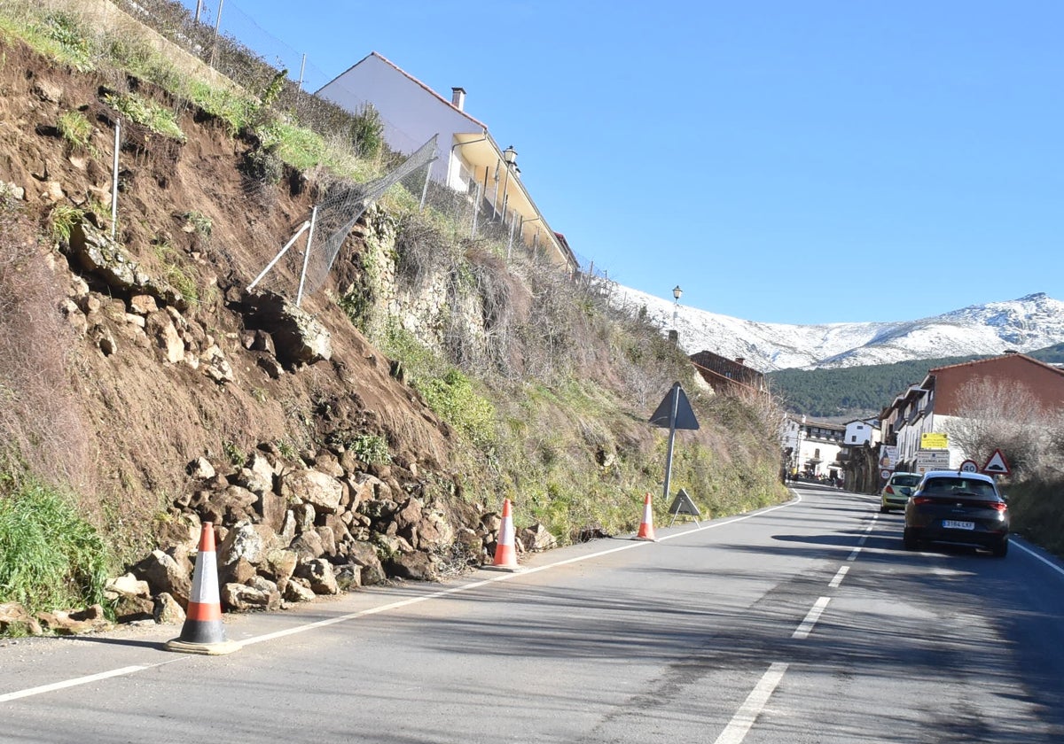 Imagen del terraplén que se desplomó el pasado 20 de enero.