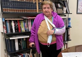 Mirtha Alquinta Aranda, malherida un día después de la caída.
