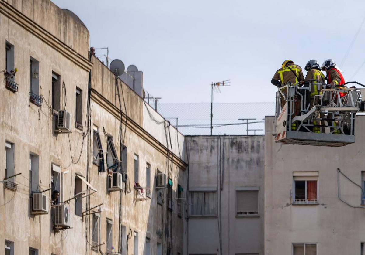 Imagen del edificio que se ha derrumbado.