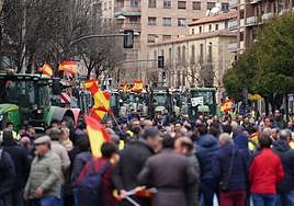 Una imagen de las protestas en Salamanca este jueves.