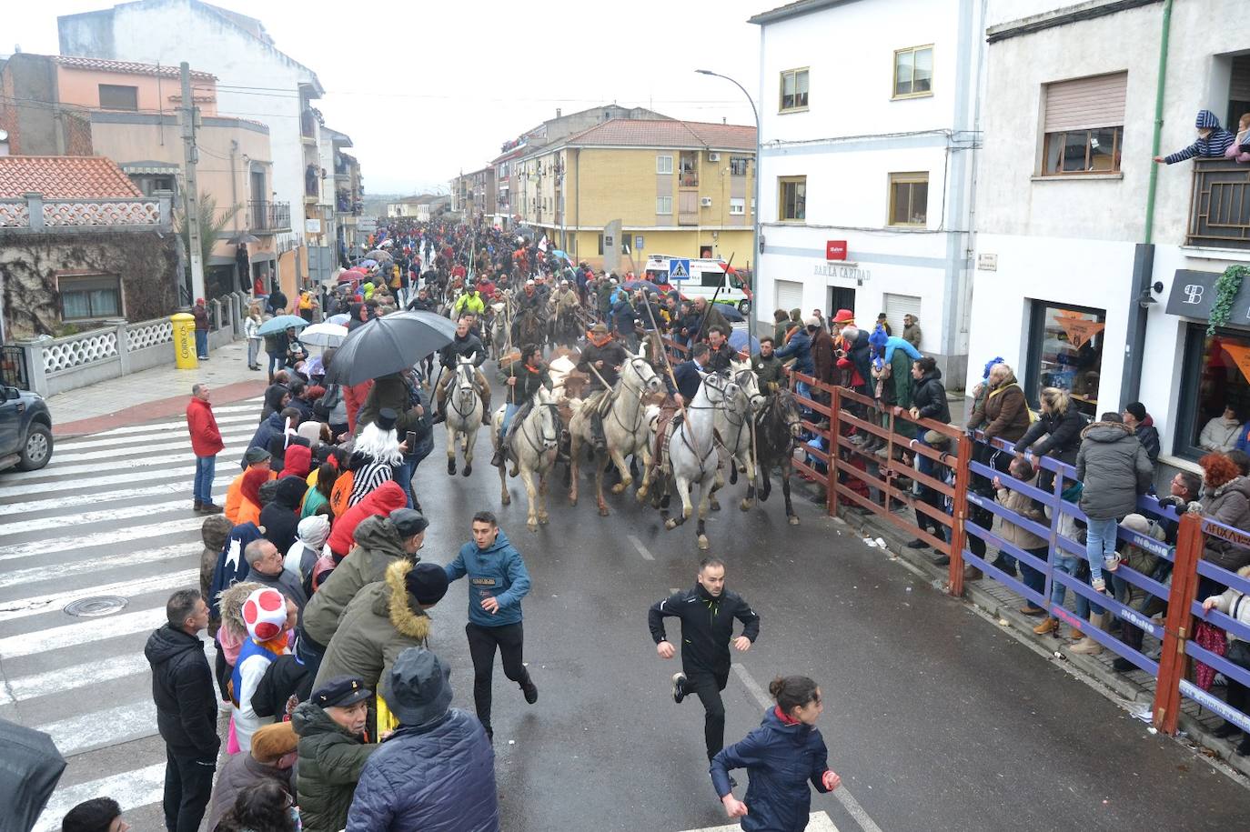 Rápido y vistoso encierro a caballo del Carnaval del Toro