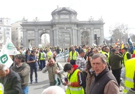 Agricultores en Madrid, en la protesta organizada por Unión de Uniones.