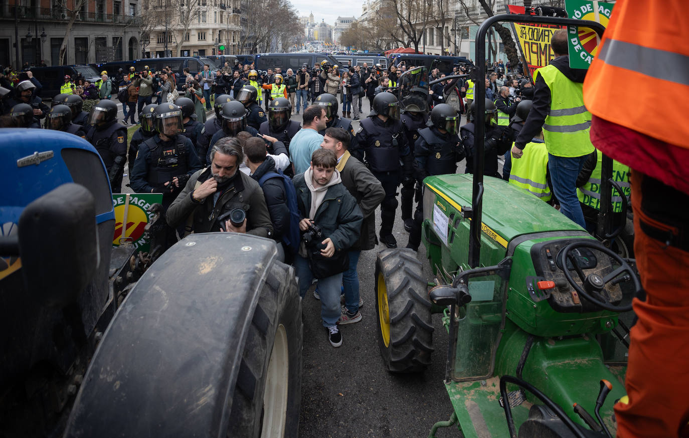 Las protestas del campo en Madrid, en imágenes