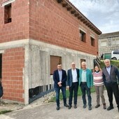 El presidente de la Diputación y los diputados de zona visitaron las obras junto al alcalde, Domingo Sánchez.