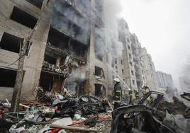Bombardeo a principios de este año en Kiev, capital de Ucrania.