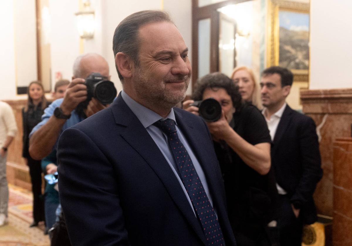 El exministro José Luis Ábalos, en el Congreso.