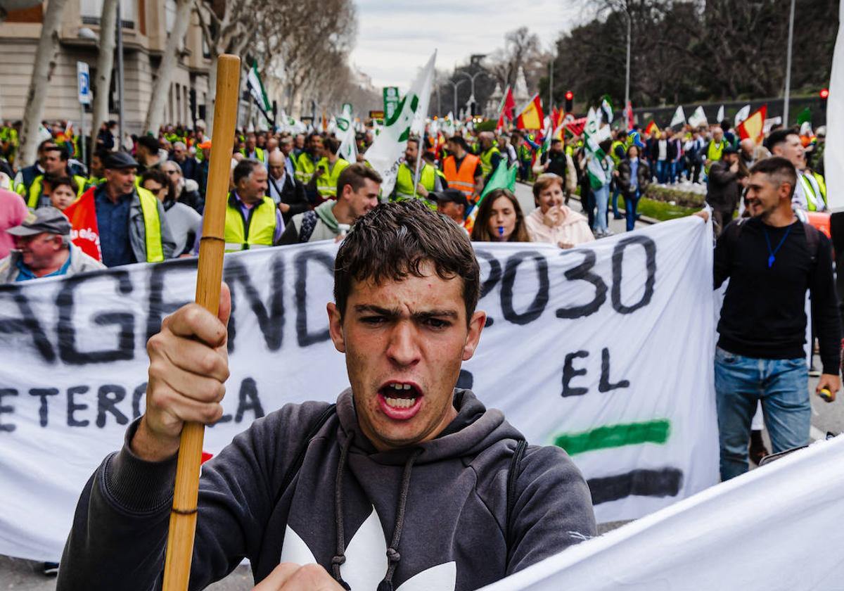 Una imagen de una de las protestas de agricultores.