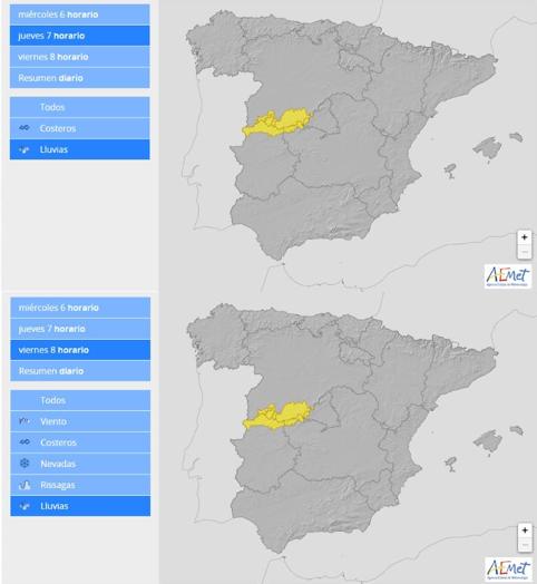 Alerta amarilla por lluvias al sur de la provincia el jueves y el viernes