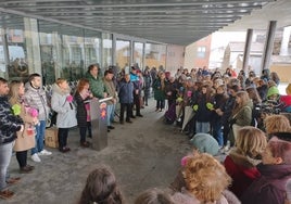 Momento de la lectura del manifiesto en la Plaza Mayor