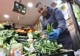 Los guisantes en una tienda de alimentación salmantina.