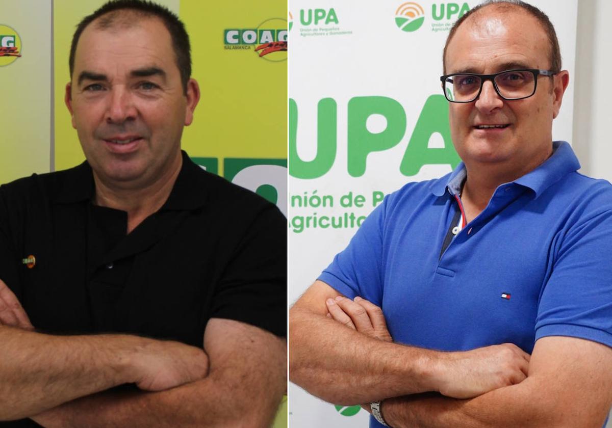 José Manuel Cortés (COAG) y Carlos Sánchez (UPSA).