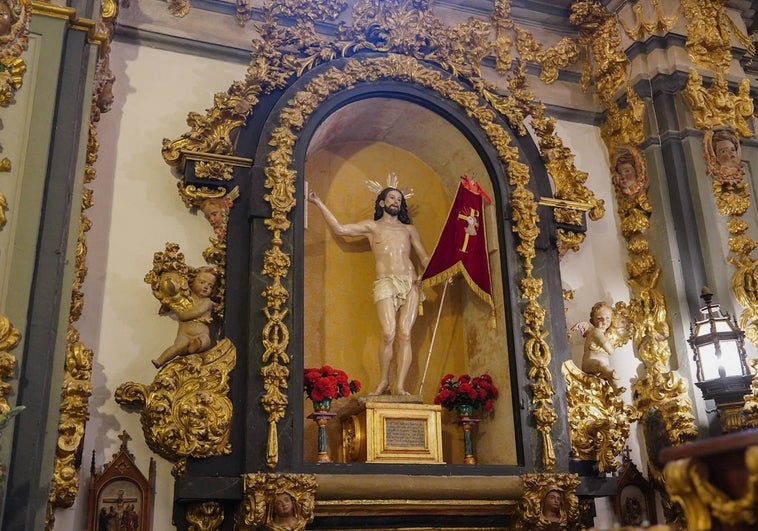 Imagen de la talla de Cristo Resucitado, en la Vera Cruz.