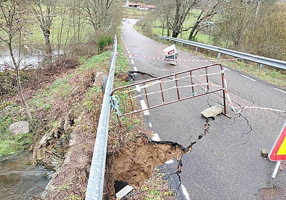 Estado en el que se encuentra el puente tras las lluvias de los últimos días.