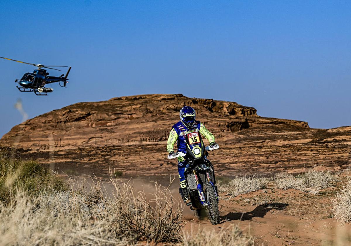 Lorenzo Santolino, durante la última edición del Dakar.