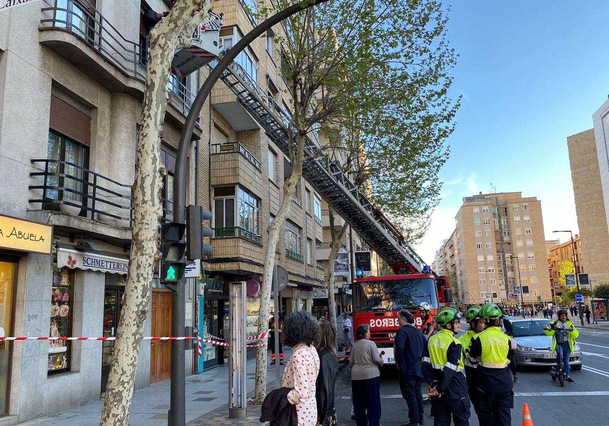 Intervención de los bomberos.