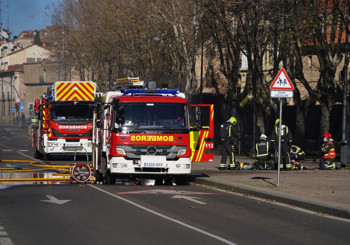 Bomberos de Salamanca en otra intervención.