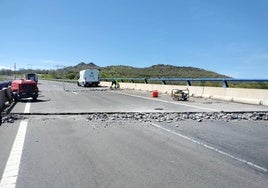 Parte de la A-66 en obras.