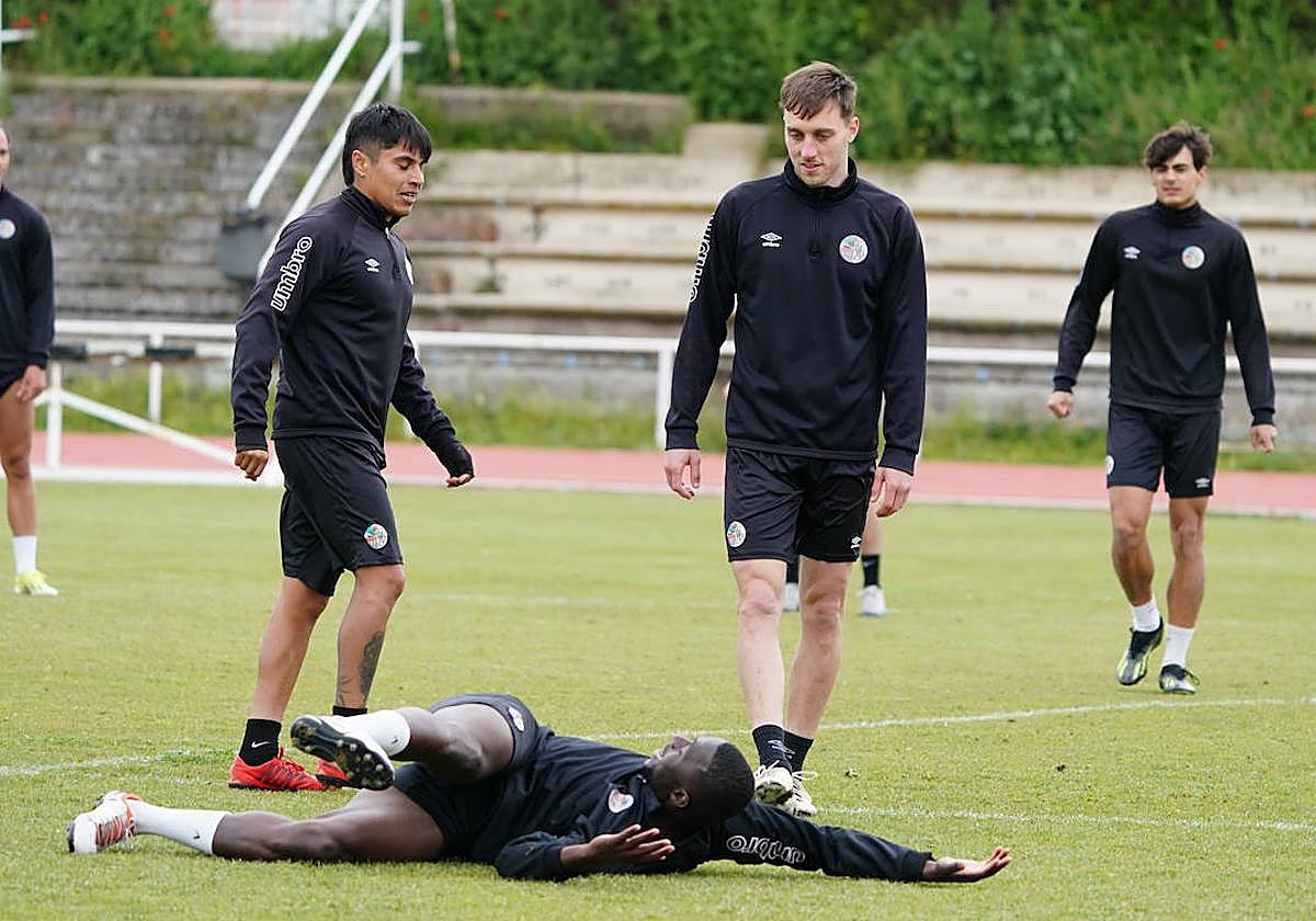 Fassani y Jorge de Vicente, durante el entrenamiento de este jueves