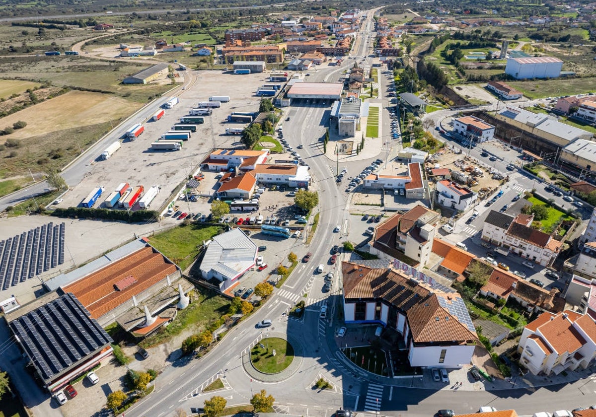 Vista aérea de la localidad de Fuentes de Oñoro