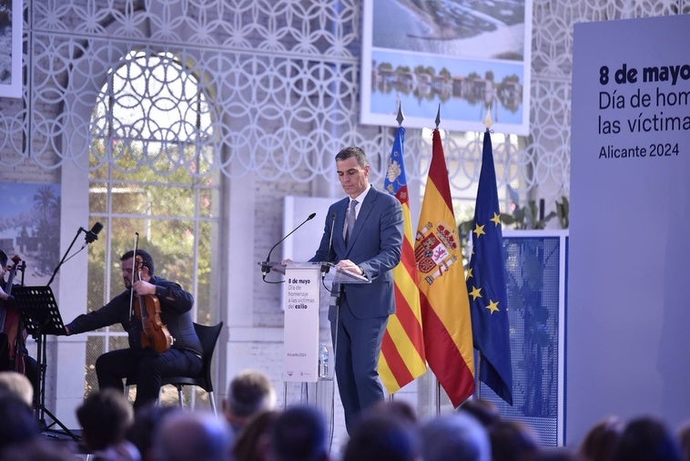 El presidente del Gobierno, Pedro Sánchez, durante un acto en Alicante.