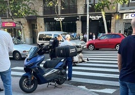 El herido, en el paso de peatones.