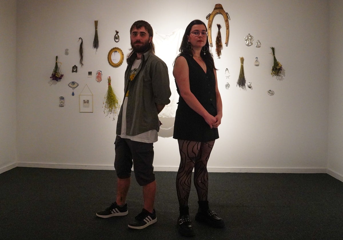 Cristina Guerrero y Pablo González durante la inauguración de la exposición.