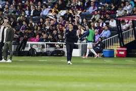 Xavi Hernández, durante un partido del Fútbol Club Barcelona.