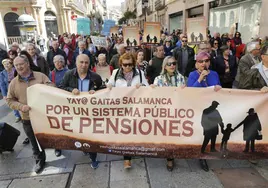 Una manifestación en defensa del sistema público de pensiones en 2018.