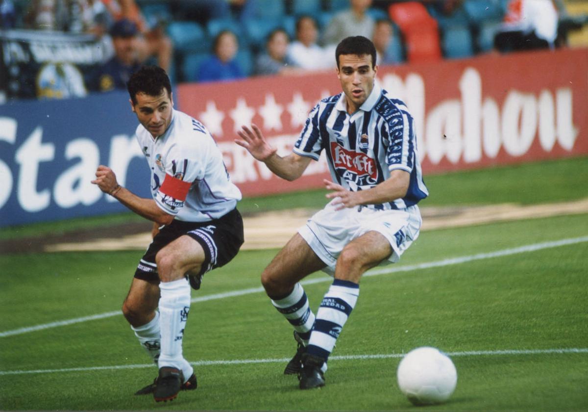 Imagen del choque entre el Salamanca y Real Sociedad en 1999.