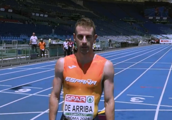 Álvaro de Arriba, en los instantes previos a la salida en Roma.