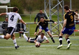 Miguelito y Fassani en el duelo frente al filial del Burgos Promesas esta temporada.