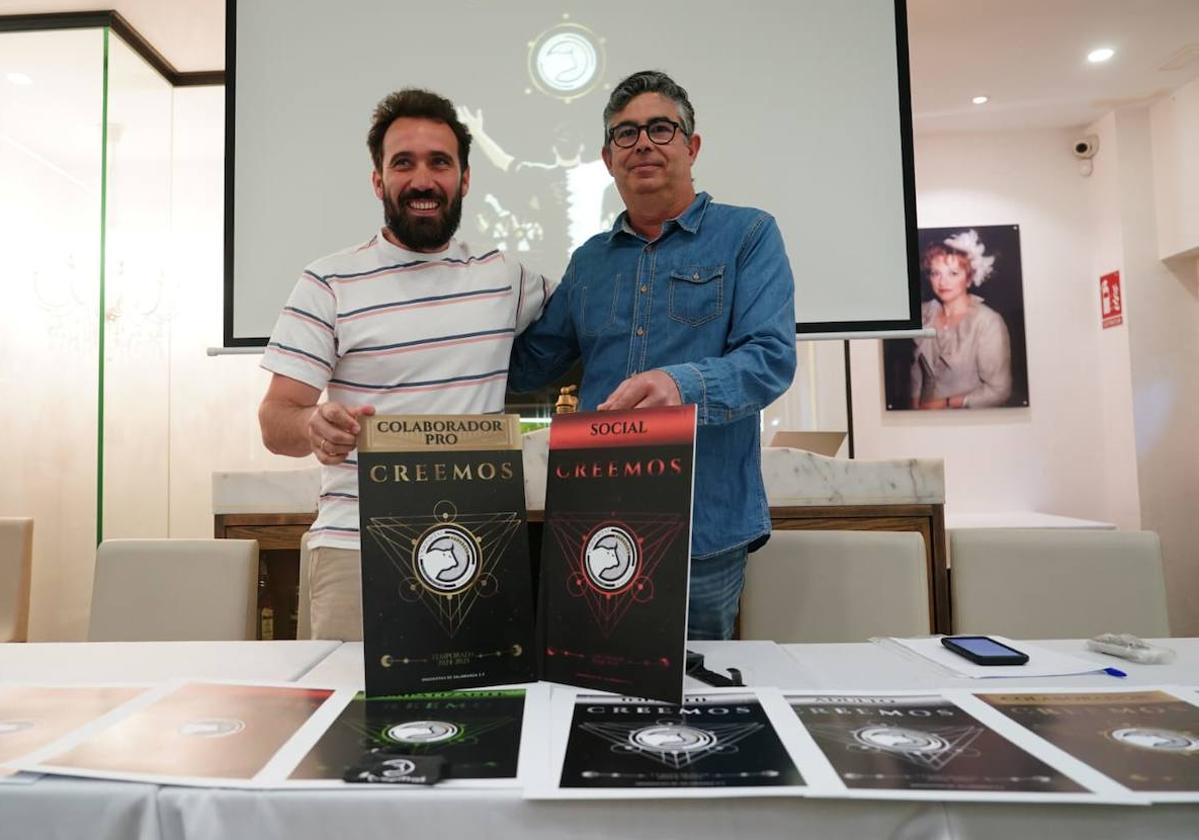 Alberto Alonso y Ernesto Castaño presentando la campaña de socios de Unionistas.