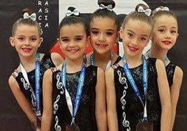 Componentes del conjunto prebenjamín base, campeonas de la Liga Autonómica
