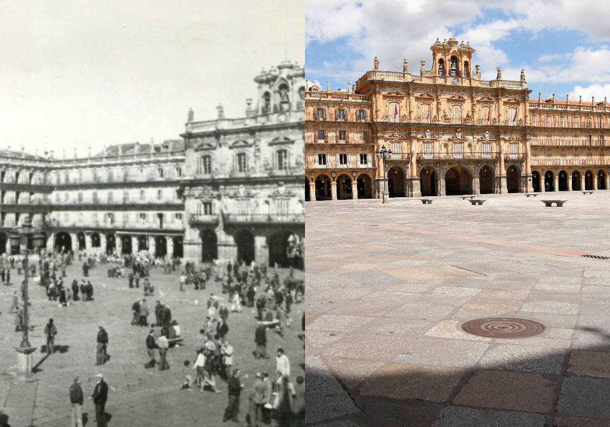 Jardines, corridas de toros o grandes ferias: así ha cambiado la Plaza Mayor de Salamanca en los últimos años