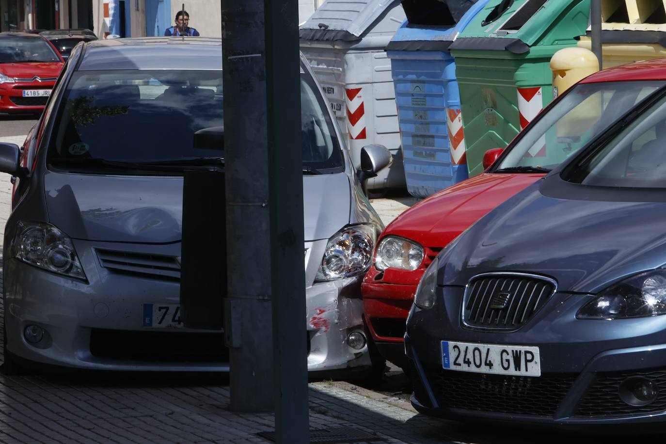 Así ha quedado el coche accidentado en la Avenida de Portugal