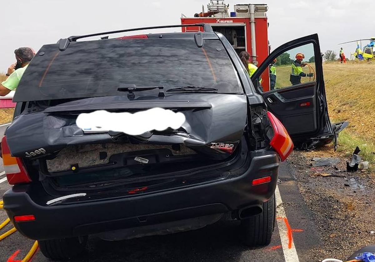 Imagen de uno de los coches siniestrados.