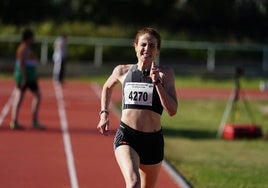Lorena Martín durante una competición deportiva.