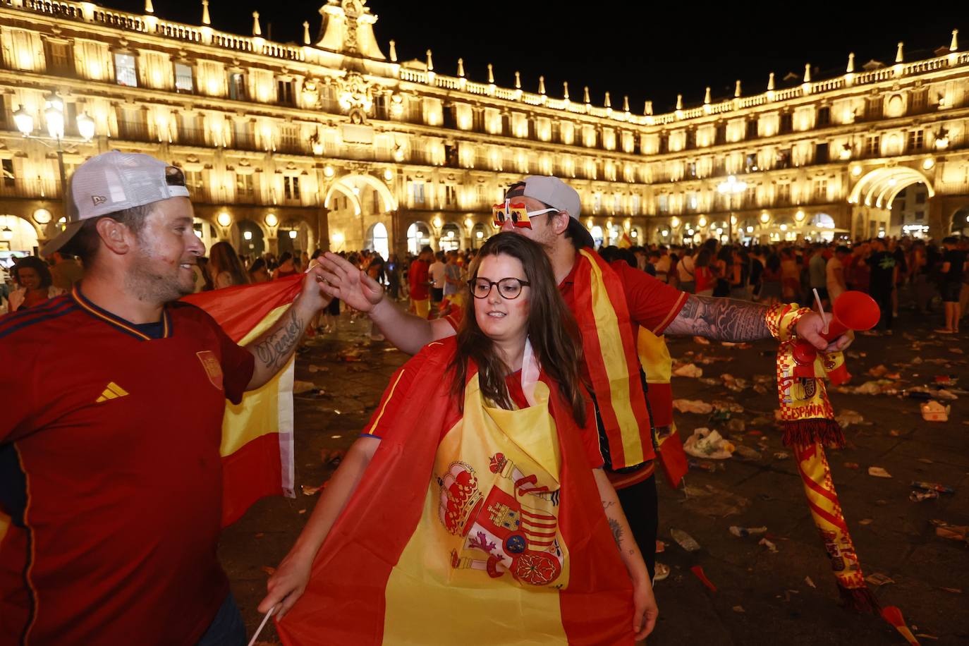 Así se celebró en Salamanca la victoria de España en la Eurocopa