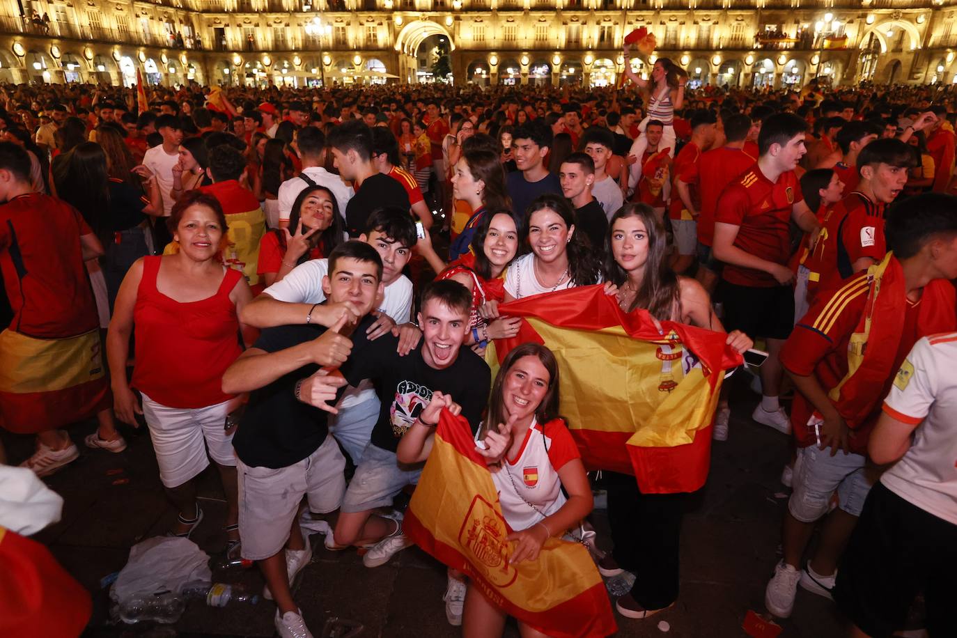 Así se celebró en Salamanca la victoria de España en la Eurocopa