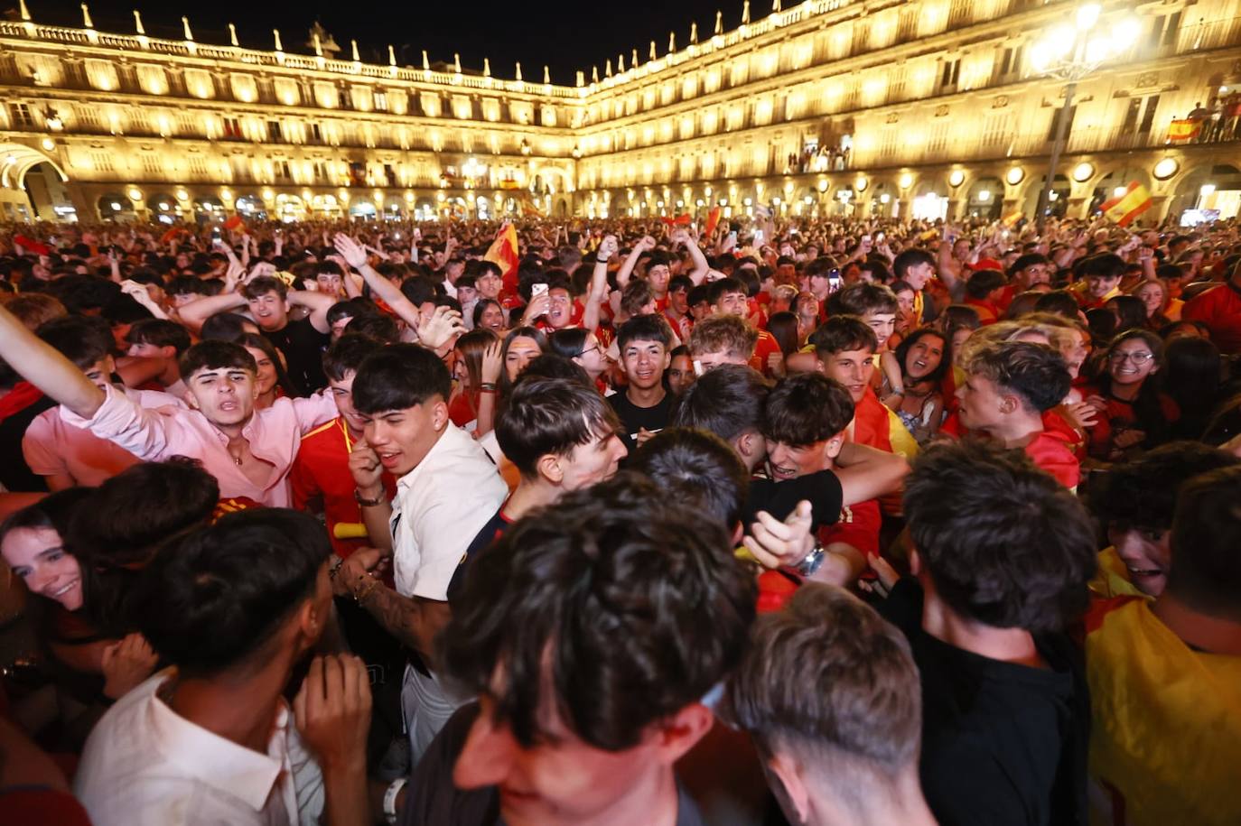 Así se celebró en Salamanca la victoria de España en la Eurocopa