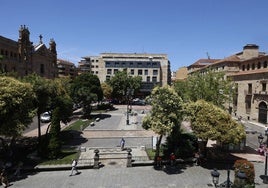 Vista aérea de la plaza de los Bandos.