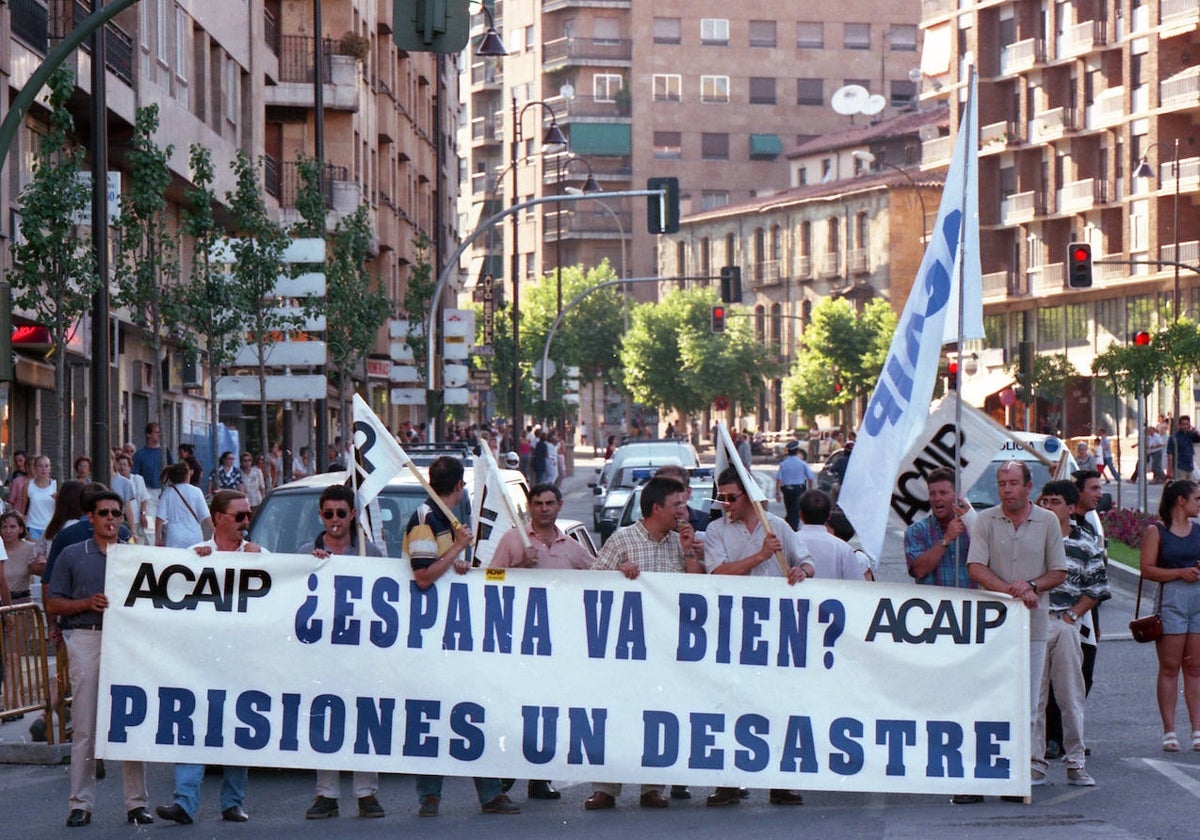 Manifestación de los empleados de la cárcel de Topas